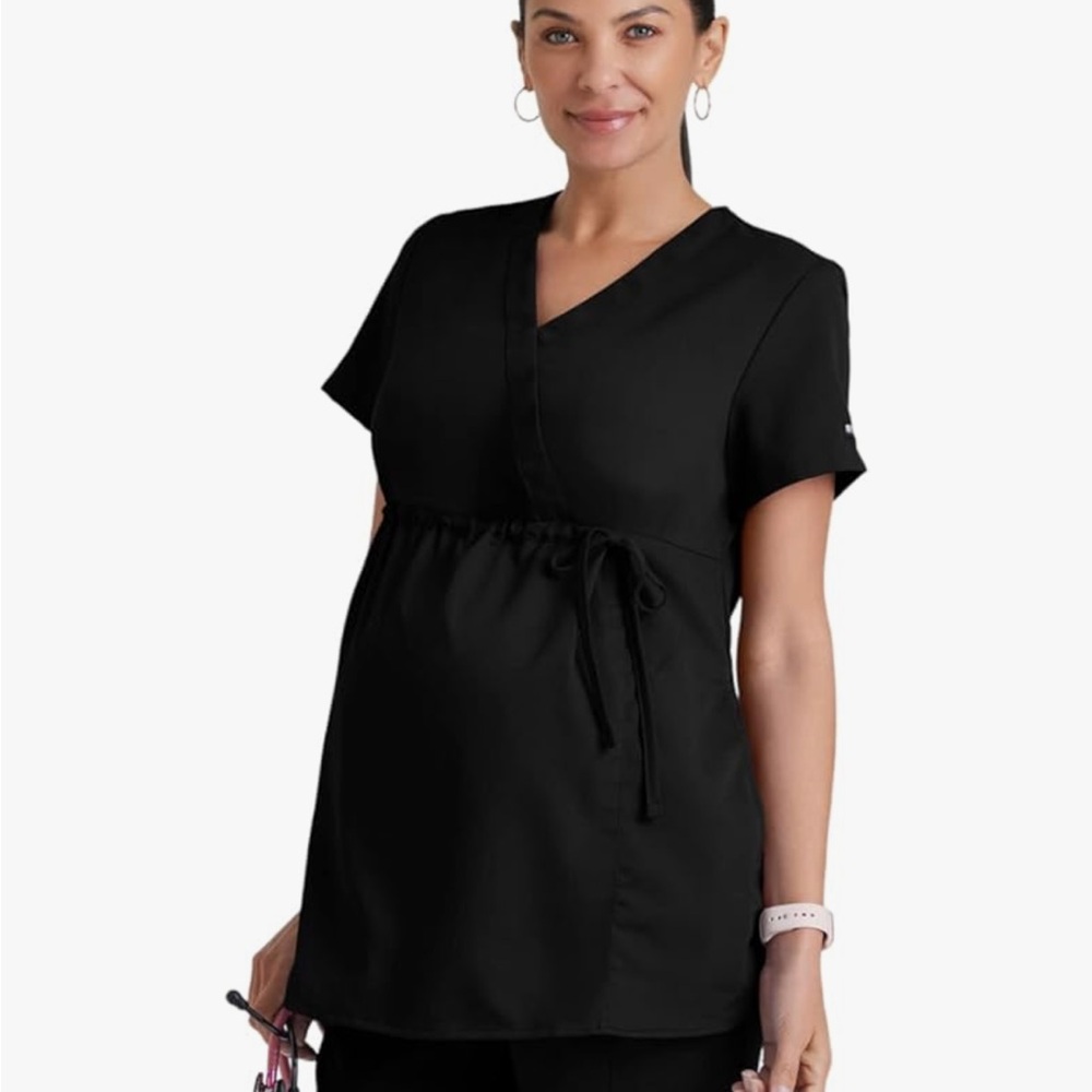 Barco Grey's Anatomy Black maternity scrub top
